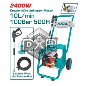 Electric high pressure washer with powerful motor for car washing, outdoor cleaning, and commercial applications.