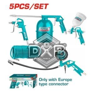 5 Pcs Air Tools Set – Blow, Spray, Washing & Tire Inflating Guns with Recoil Hose