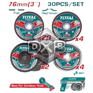 30-piece 76mm cutting and grinding disc set for mini cut-off tools