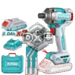 20V cordless impact drill with metal chuck, LED light, and 45Nm torque for drilling and impact applications